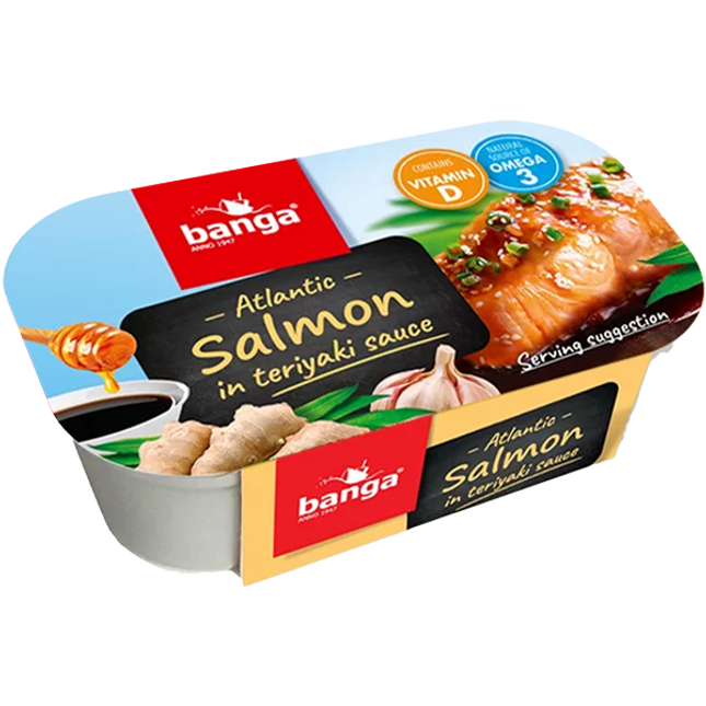 Zalm in olie en teriyaki